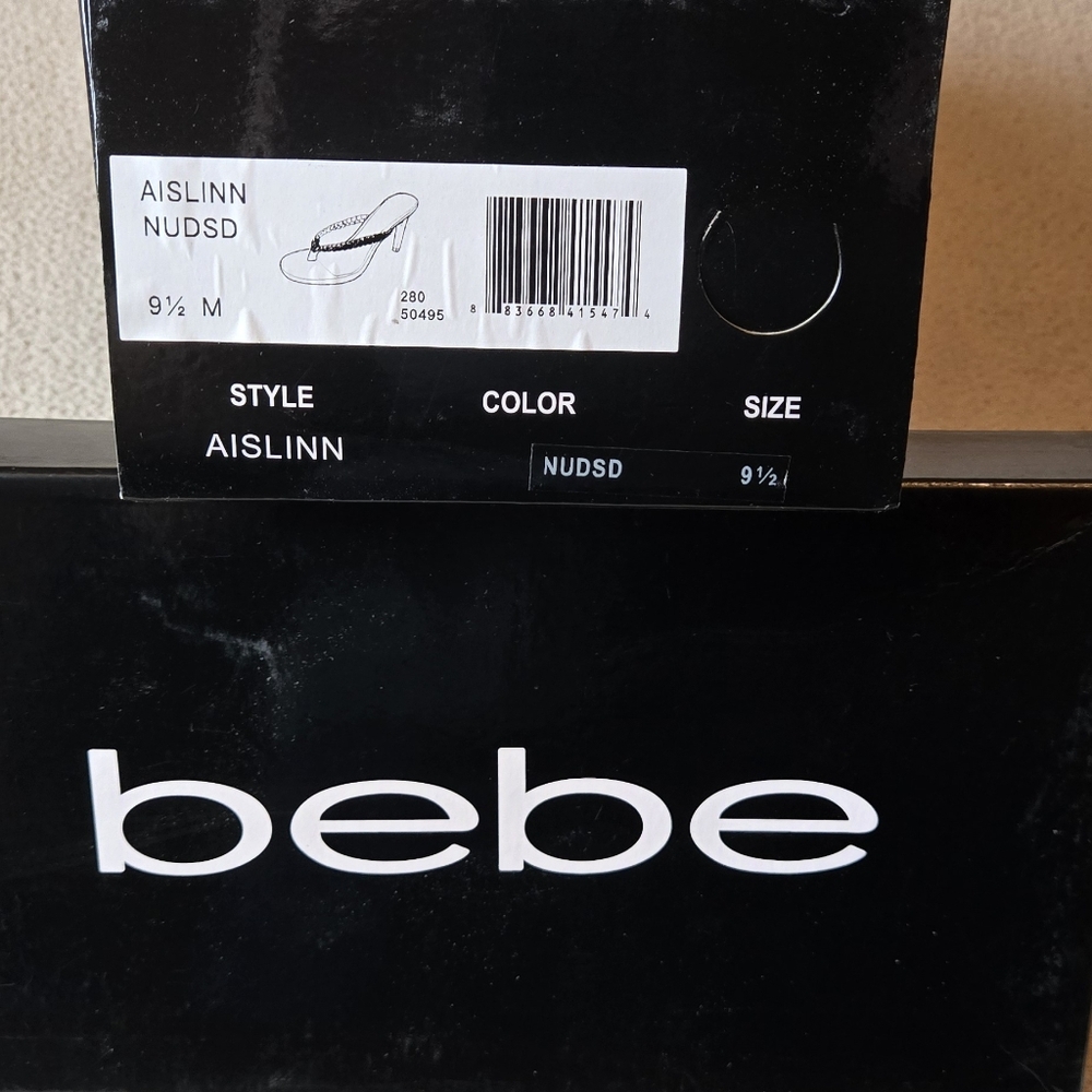 Brand New Bebe Tan and Silver Braided Sandals - Picture 6 of 7